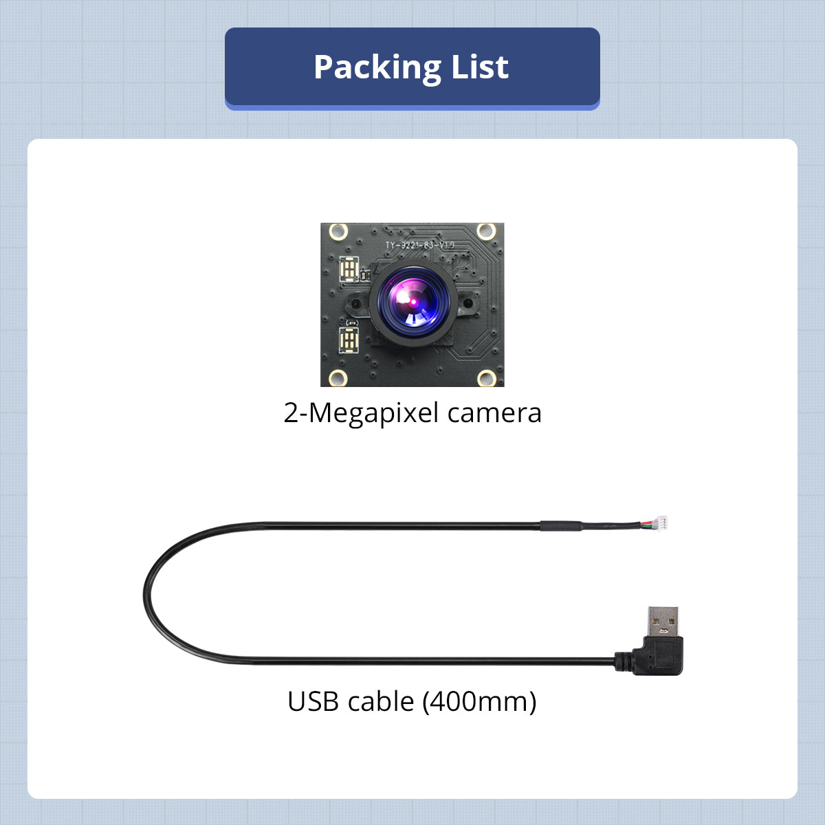 2-Megapixel USB Wide-Angle Camera, 160° FOV, Driver-Free, Compatible with ROS Robots, Raspberry Pi and Jetson Controllers 2-Megapixel USB Wide-Angle Camera, 160° FOV, Driver-Free, Compatible with ROS Robots, Raspberry Pi and Jetson Controllers